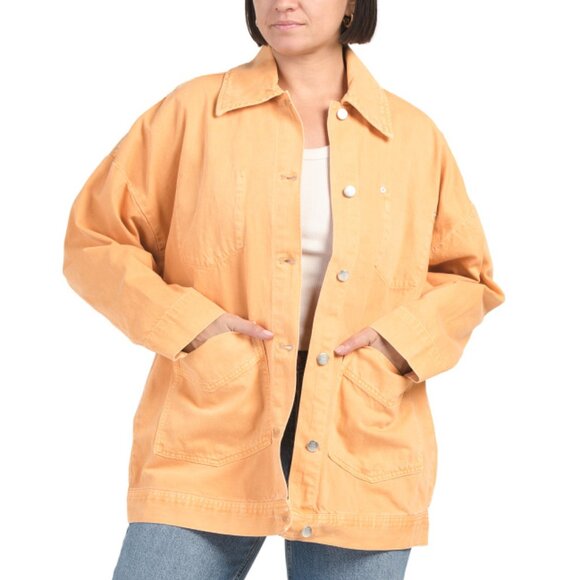 FREE PEOPLE Orange Avery Denim Jacket
